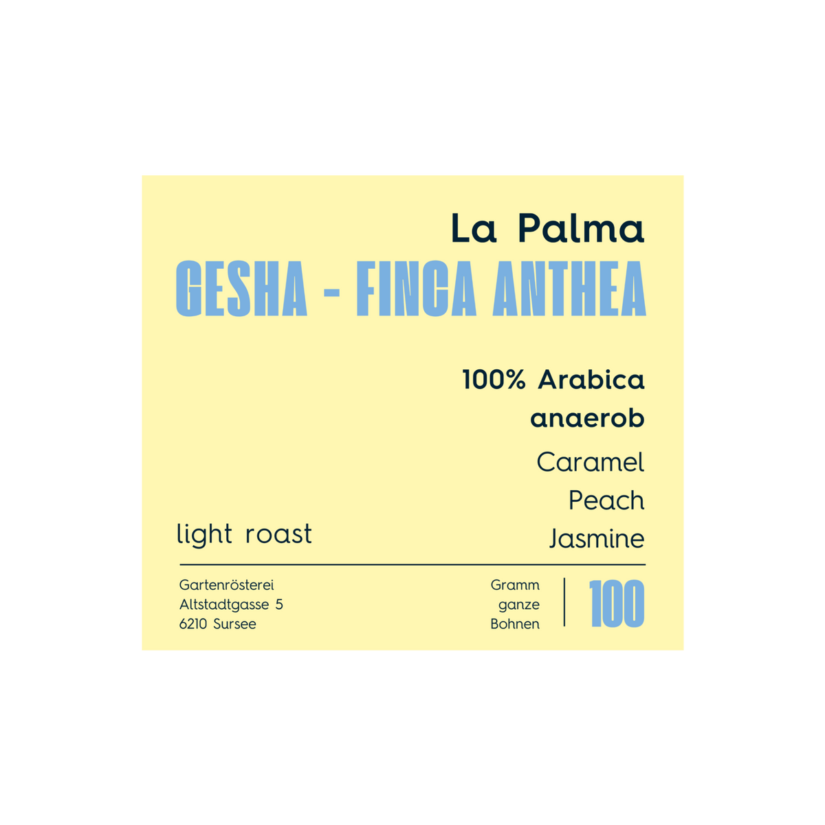 Gesha – Finca Anthea, La Palma – Originaletikett 100 g